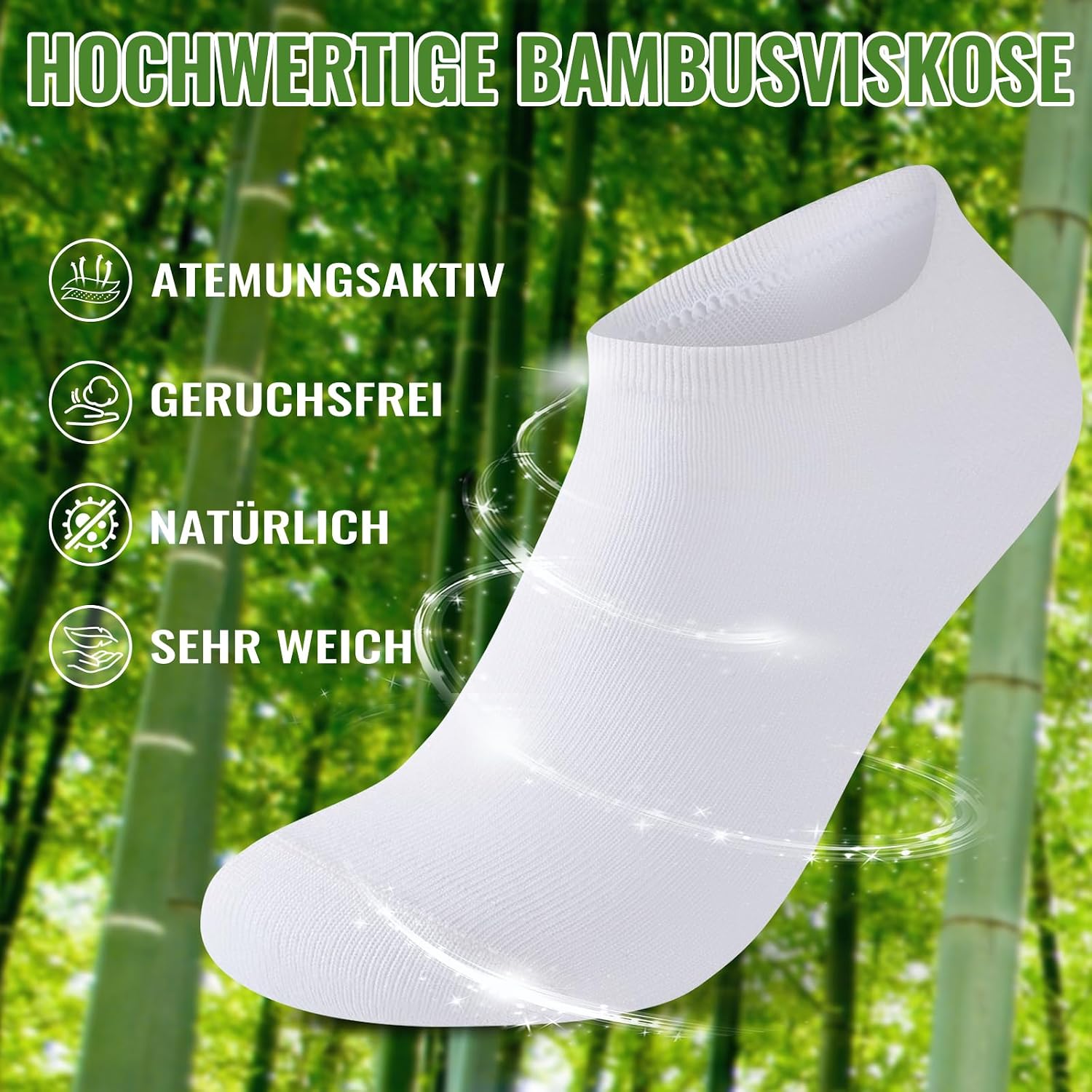 Detalle de Effeet Bambus Sneaker Socken 10 Paar