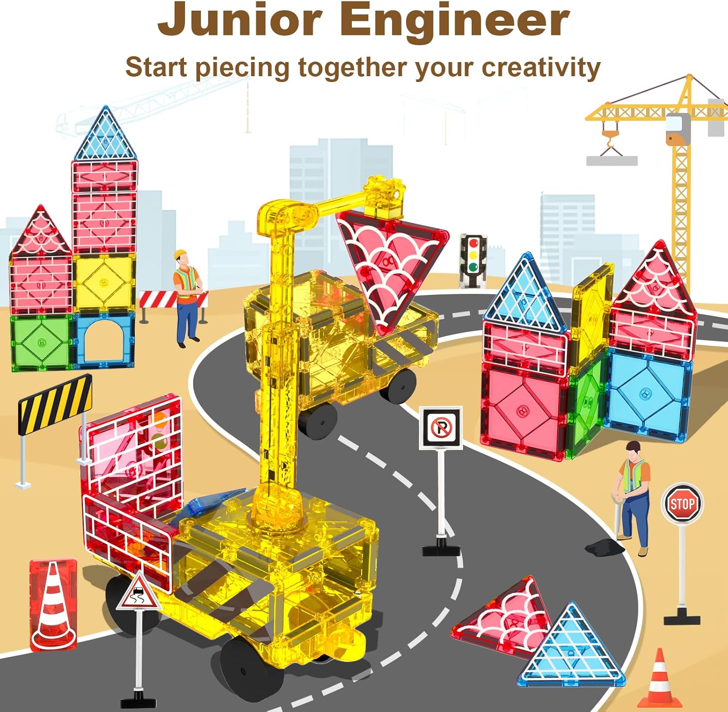 Thumbnail 4 de Magnetic Road Tiles with Extendable Magnetic Crane