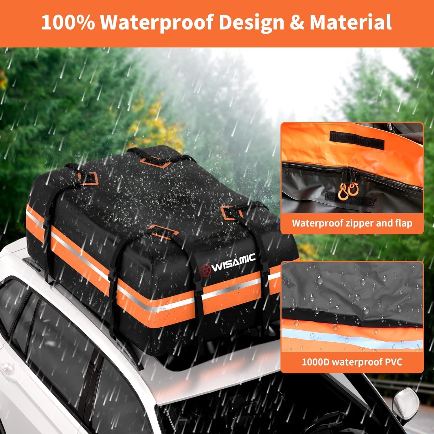 Thumbnail 1 de Wisamic Auto Dachbox 425 Liter Faltbar – wasserdicht, faltbar, inklusive Anti-Rutsch-Matte und Schloss