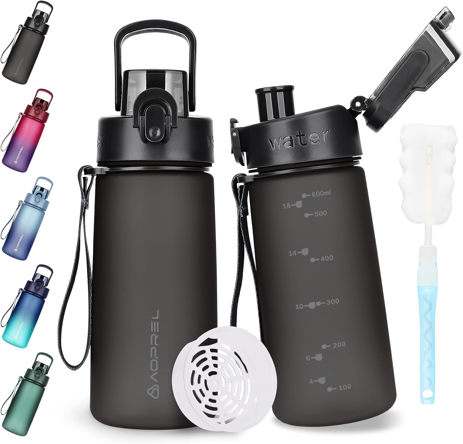 Detalle de AOPREL Trinkflasche 600 ml – BPA-freie Tritan-Wasserflasche, auslaufsicher