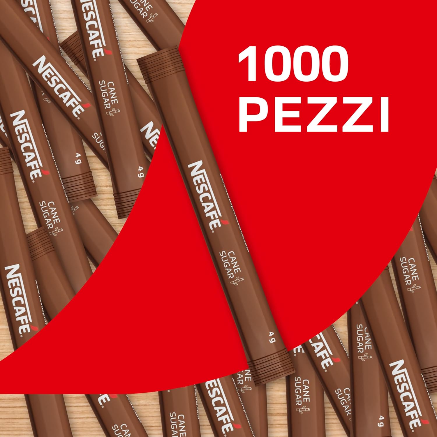 Detalle de NESCAFÉ Zucchero di Canna, 1000 Bustine da 4 g – dolcificante monoporzione per casa e lavoro