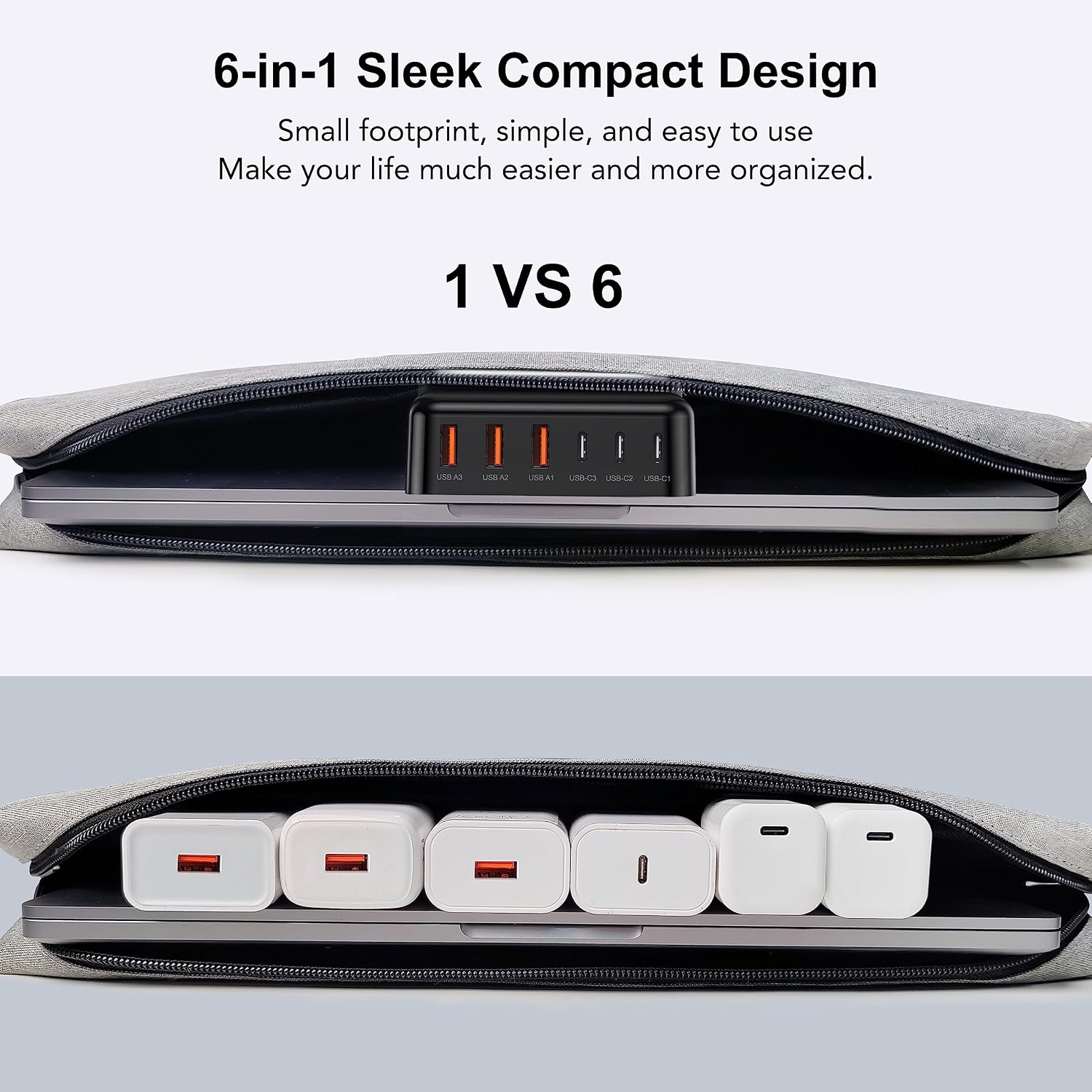 Thumbnail 6 de BREEKET HNT-PC606 100W GaN 6-Port USB Charging Station, 3 USB-C & 3 USB-A
