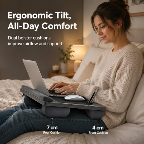 Detalle de SANON Laptop Tray: Non-Slip, Heat Shield 17-Inch Ready Portable Writing & Gaming Desk