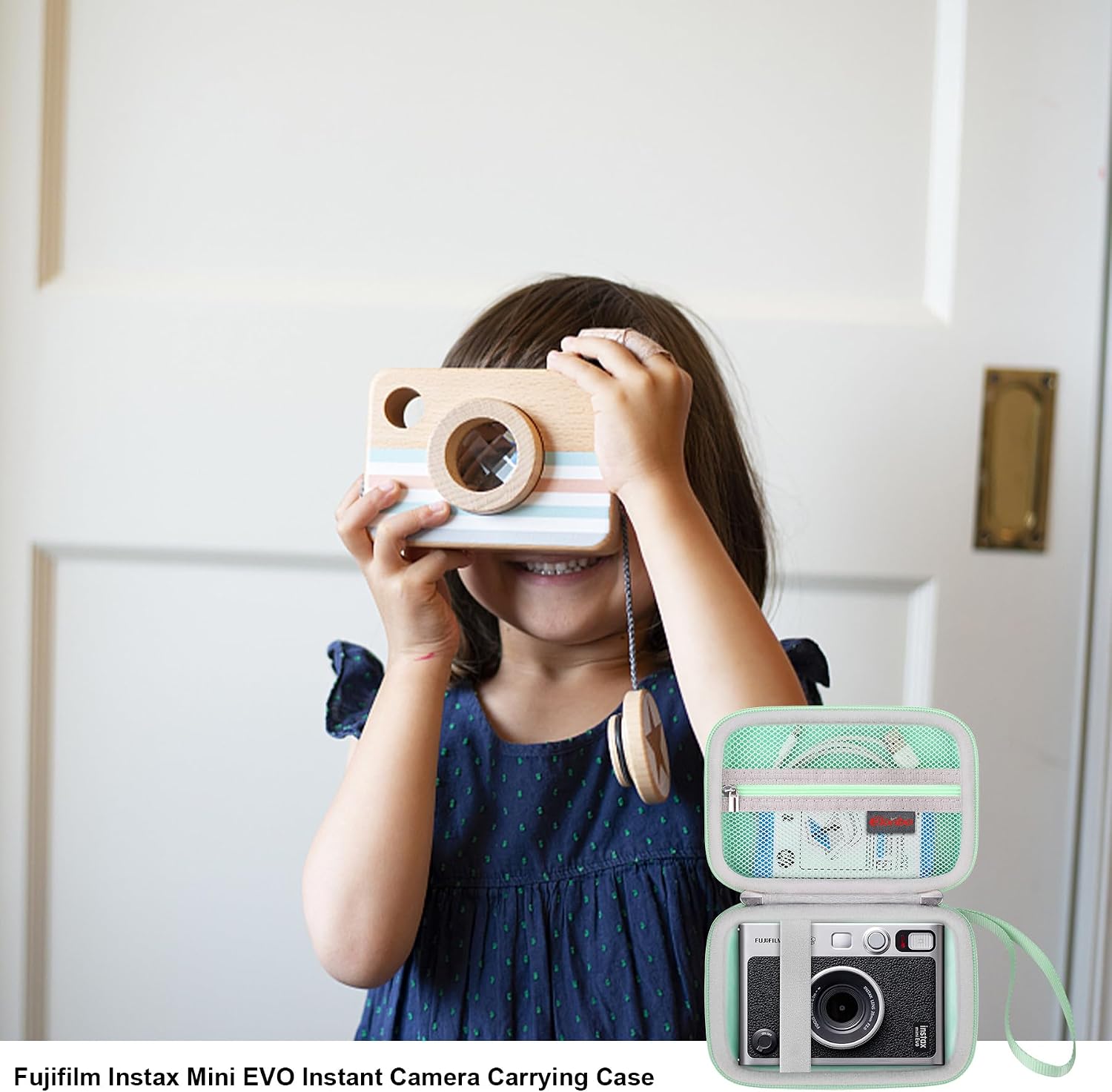Thumbnail 6 de Elonbo camera carrying case for Fujifilm Instax Mini EVO instant camera – green protective storage holder