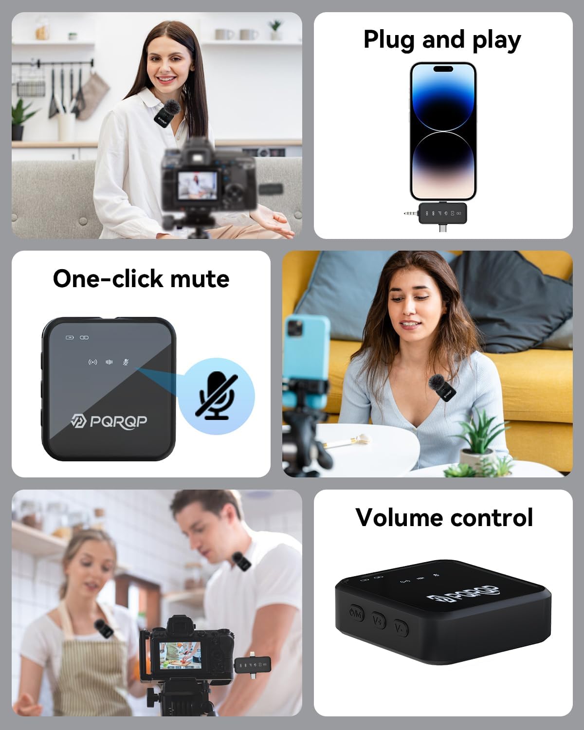 Thumbnail 5 de PQRQP 3-in-1 Wireless Microphone 328ft