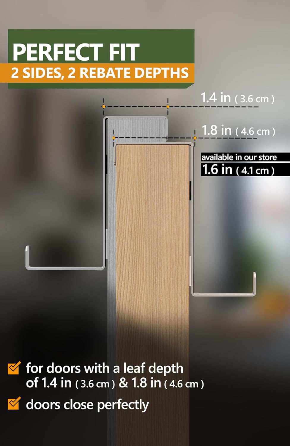 Thumbnail 2 de Over Door Hook Set for leaf depth 3.6 cm
