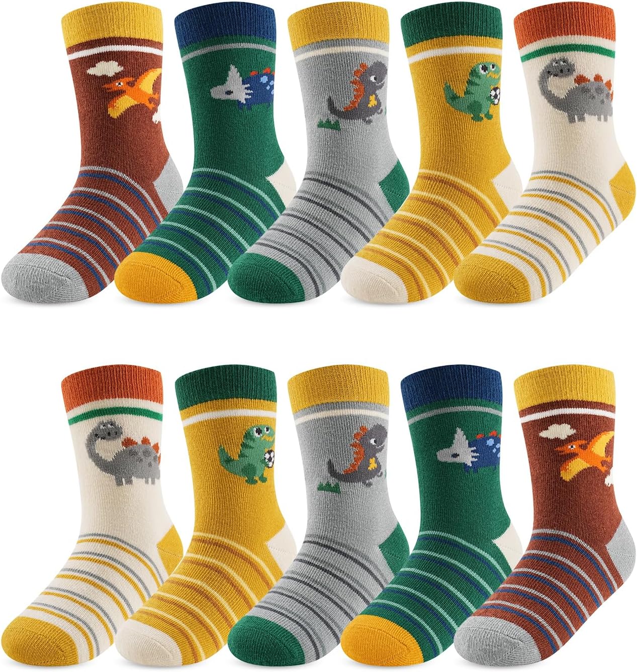 Detalle de Kyopp Lot de 10 chaussettes fun enfants 21-37 – coton, motifs animaux, unisexe
