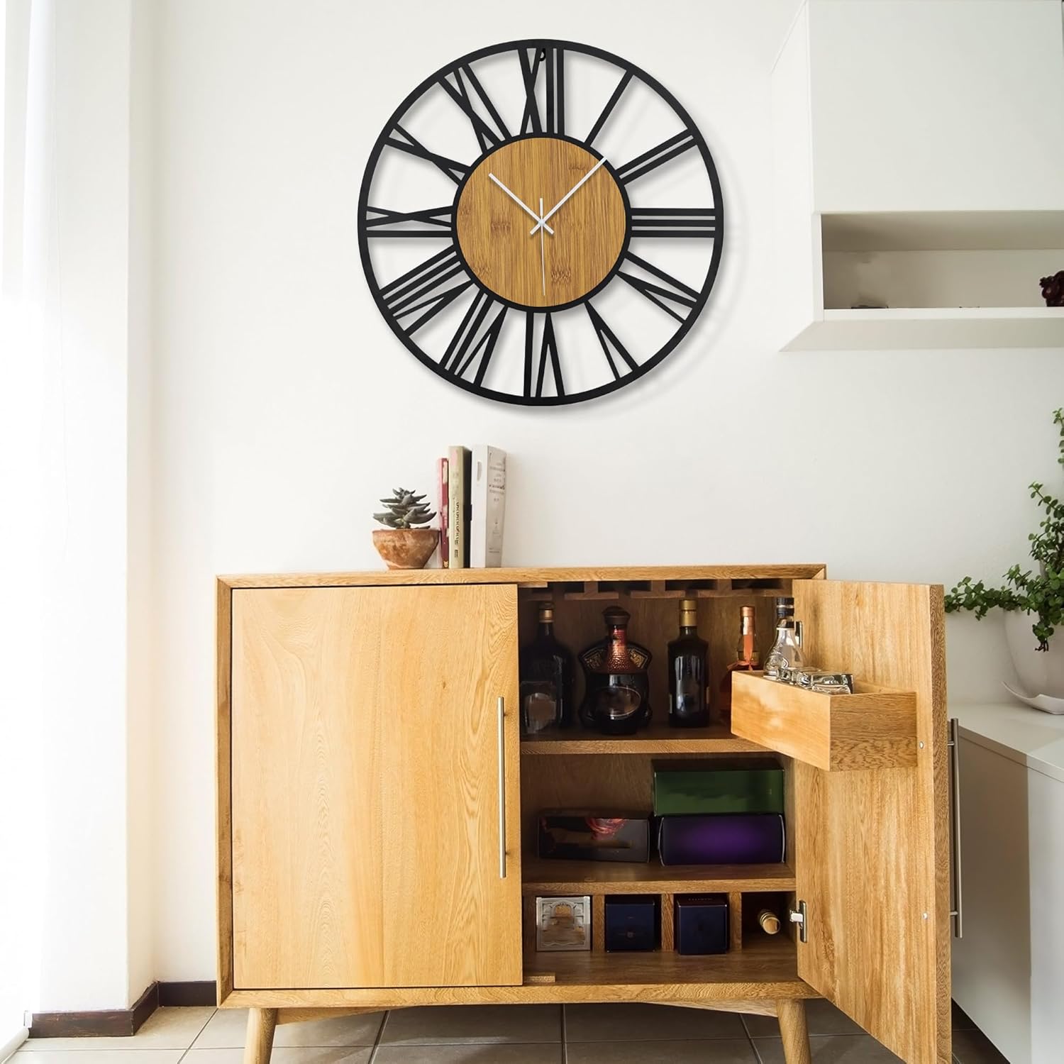 Thumbnail 5 de HAITANG - Elegante Reloj de Pared de Madera Negra ⏰