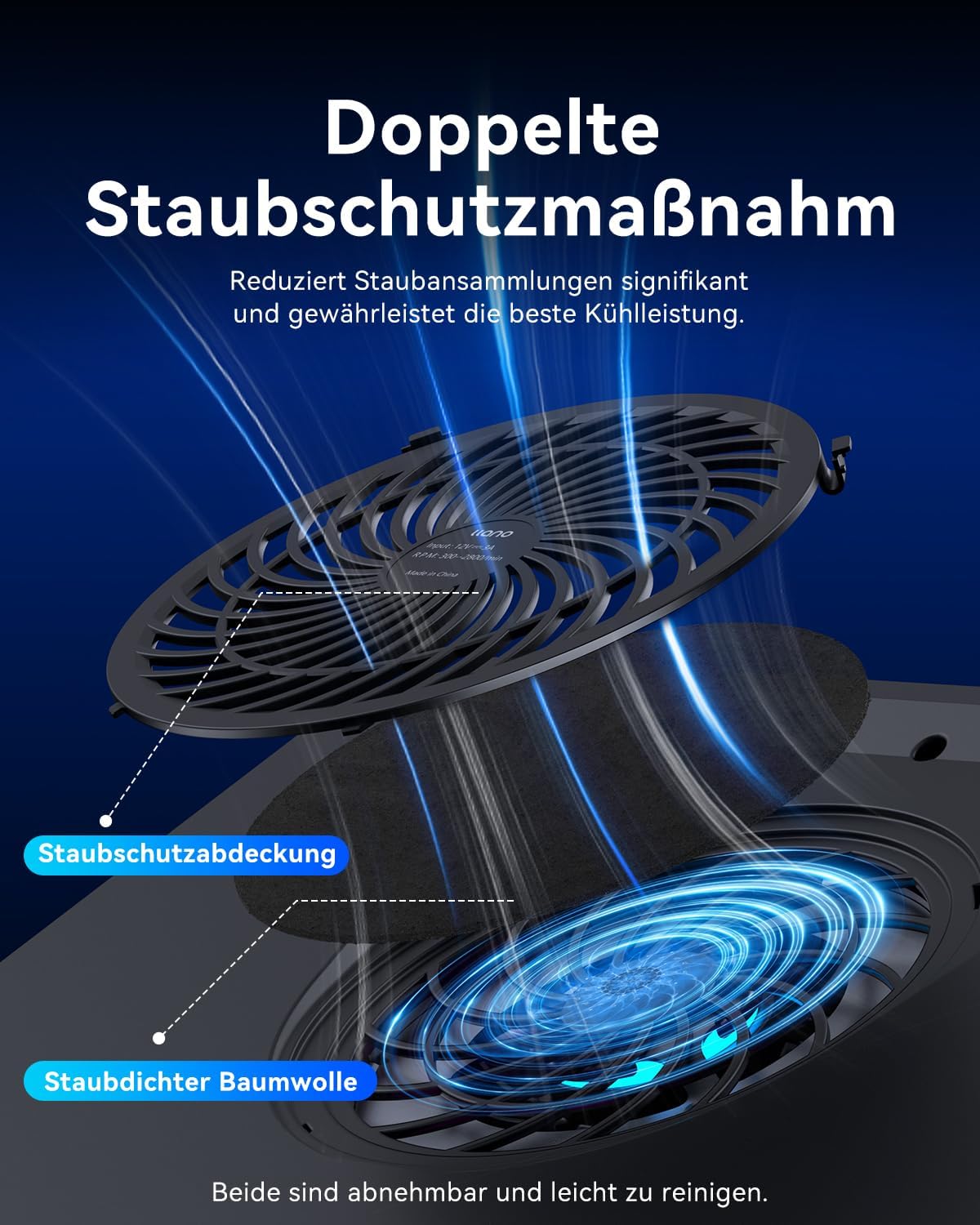 Detalle de llano Gaming Laptop Kühler Kühlpad 14 cm