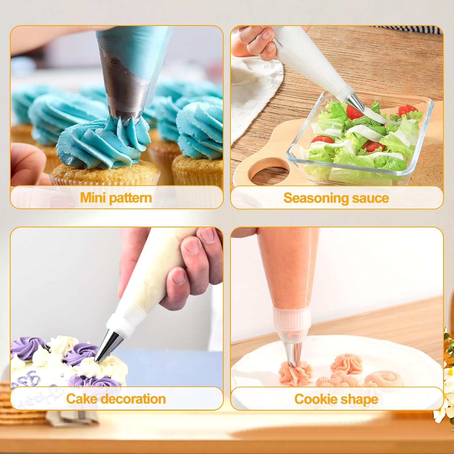 Thumbnail 5 de Soodyoow 100Pcs Piping Bags and Nozzles Sets – Disposable Pastry Bags for Cake, Cupcake and Cookie Decorating