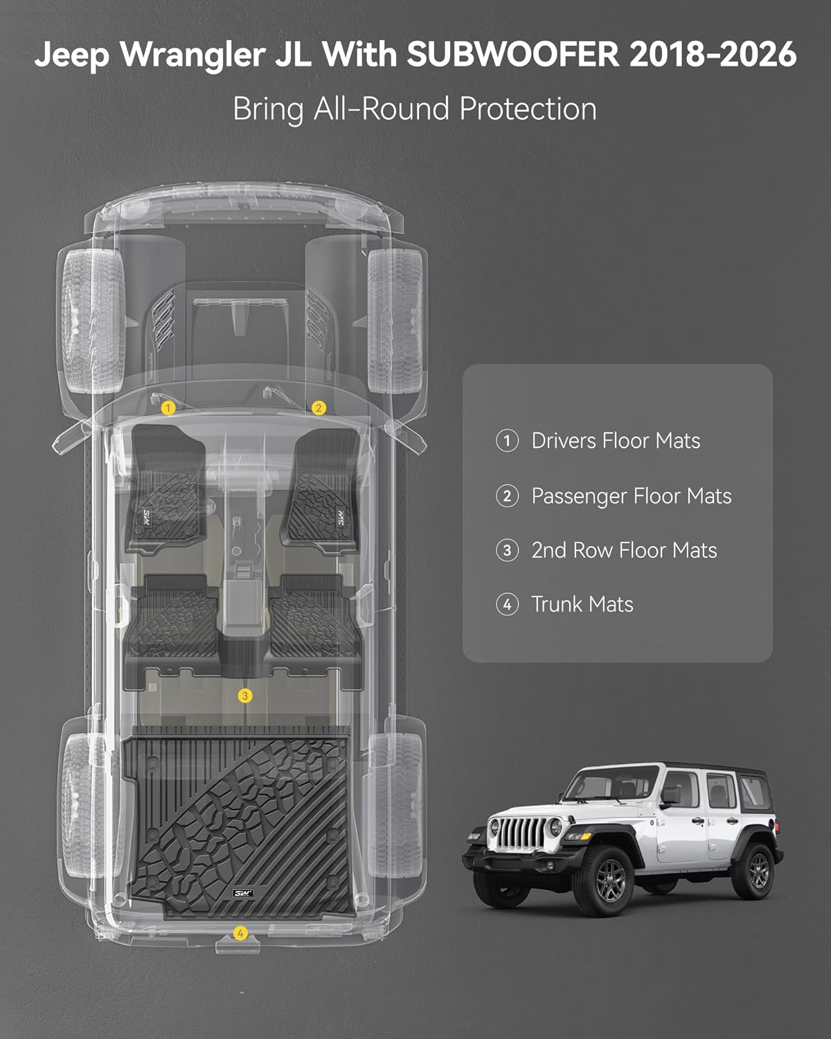 Thumbnail 1 de 3W Floor Mats Cargo Liner 2018-2026