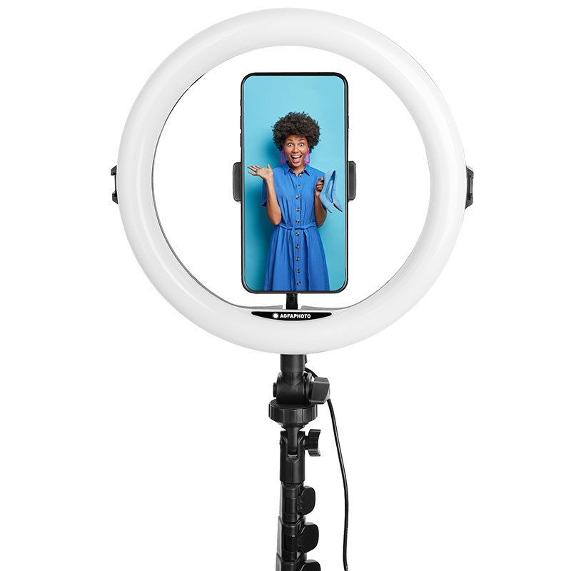 Detalle 2 de AgfaPhoto Realiview ARL11XL – Aro de Luz LED con Trípode y Bluetooth para móvil