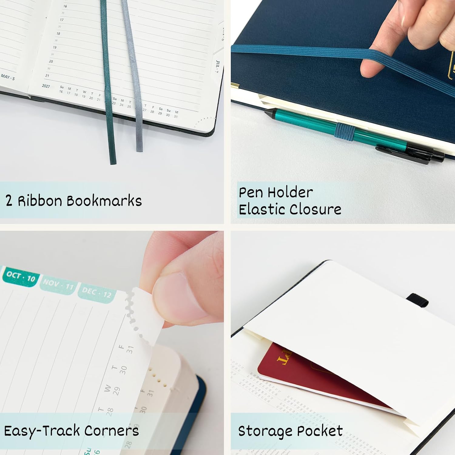 Detalle de BEZEND A5 Academic Diary 2026-2027: Page A Day, 30-Minute Intervals