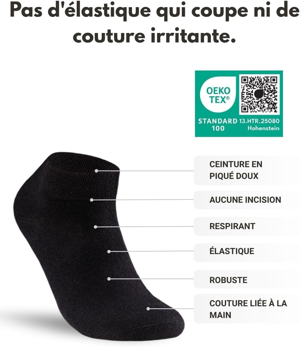 Thumbnail 2 de sockenkauf24 Lot de 10 paires de chaussettes pour diabétiques sans couture