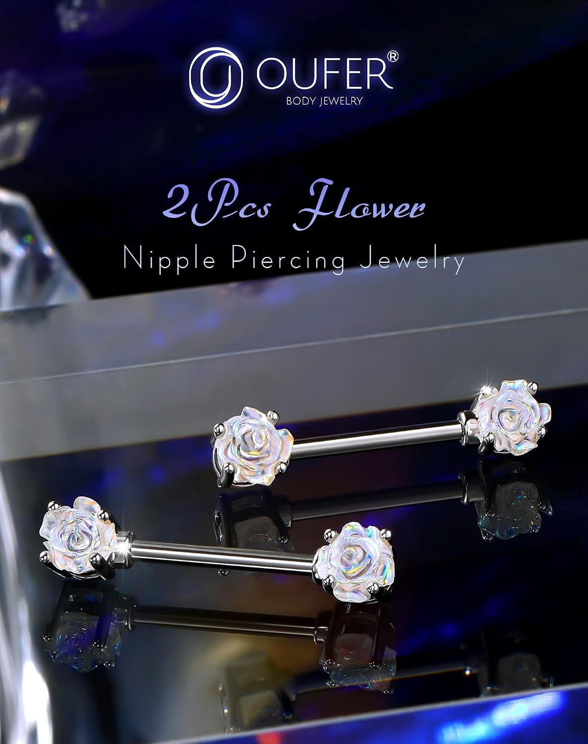 Thumbnail 4 de OUFER Barres 316L 14G 14 mm Mamelon Fleur