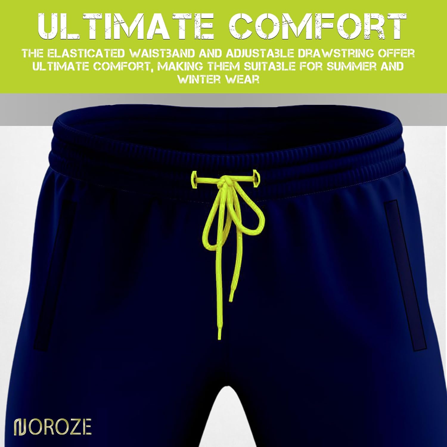 Detalle de NOROZE Mens Hi Vis Trousers: Reflective Safety Workwear with Practical Pockets