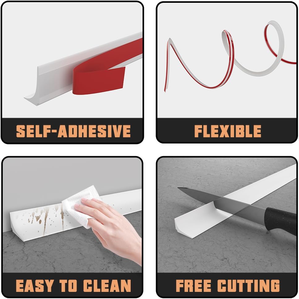 Thumbnail 4 de Silicone shower water barrier 2.5cm white