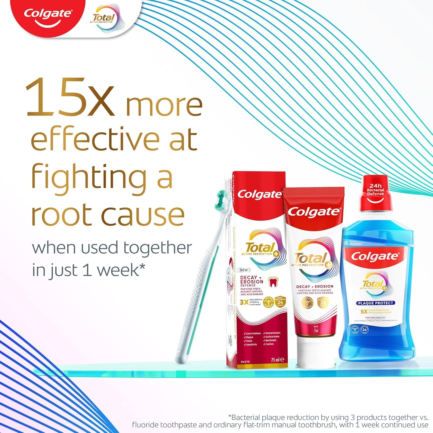 Thumbnail 4 de Colgate Total Active Prevention+ Decay + Erosion Defence Toothpaste 75ml
