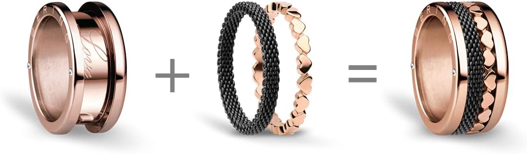Thumbnail 1 de BERING Combinaison Twist & Change – Bagues échangeables en Or Rose et Noir pour Femme, Yangtze
