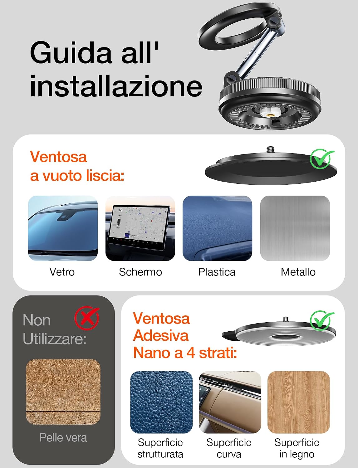 Thumbnail 6 de Coolpow Porta Cellulare auto magnetico 360°