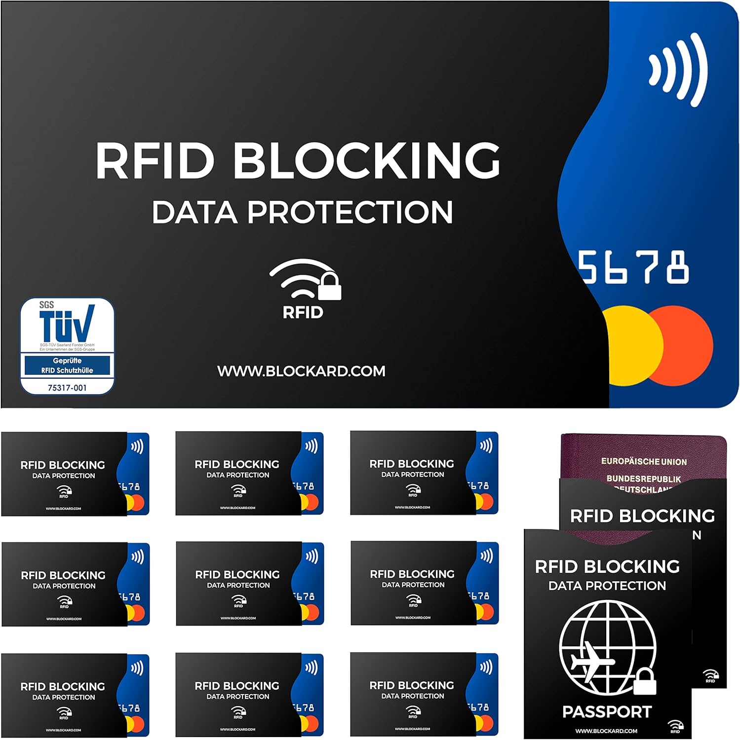 BLOCKARD RFID Blocker Kartenhülle 12er Set