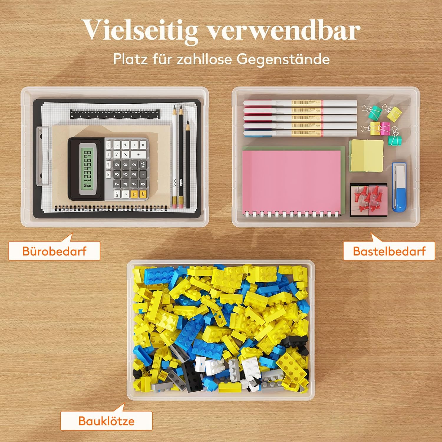 Thumbnail 3 de Lifewit 6er Set 5L Aufbewahrungsboxen mit Deckel (A4), transparent, mit Clip-Verschlüssen