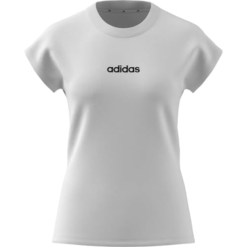 Thumbnail 8 de Adidas Mujer Essentials Linear Cotton Shirt – camiseta blanca con negro, talla M