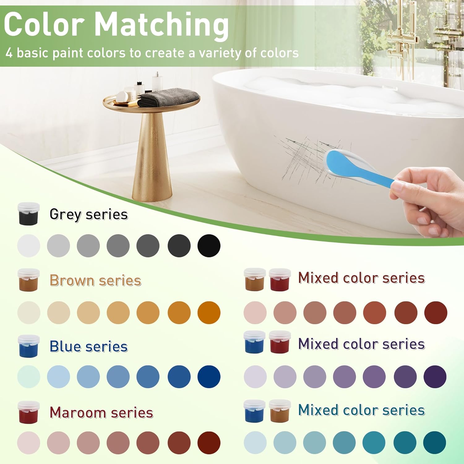 Thumbnail 1 de Surface repair kit for tubs, 4 colour pastes