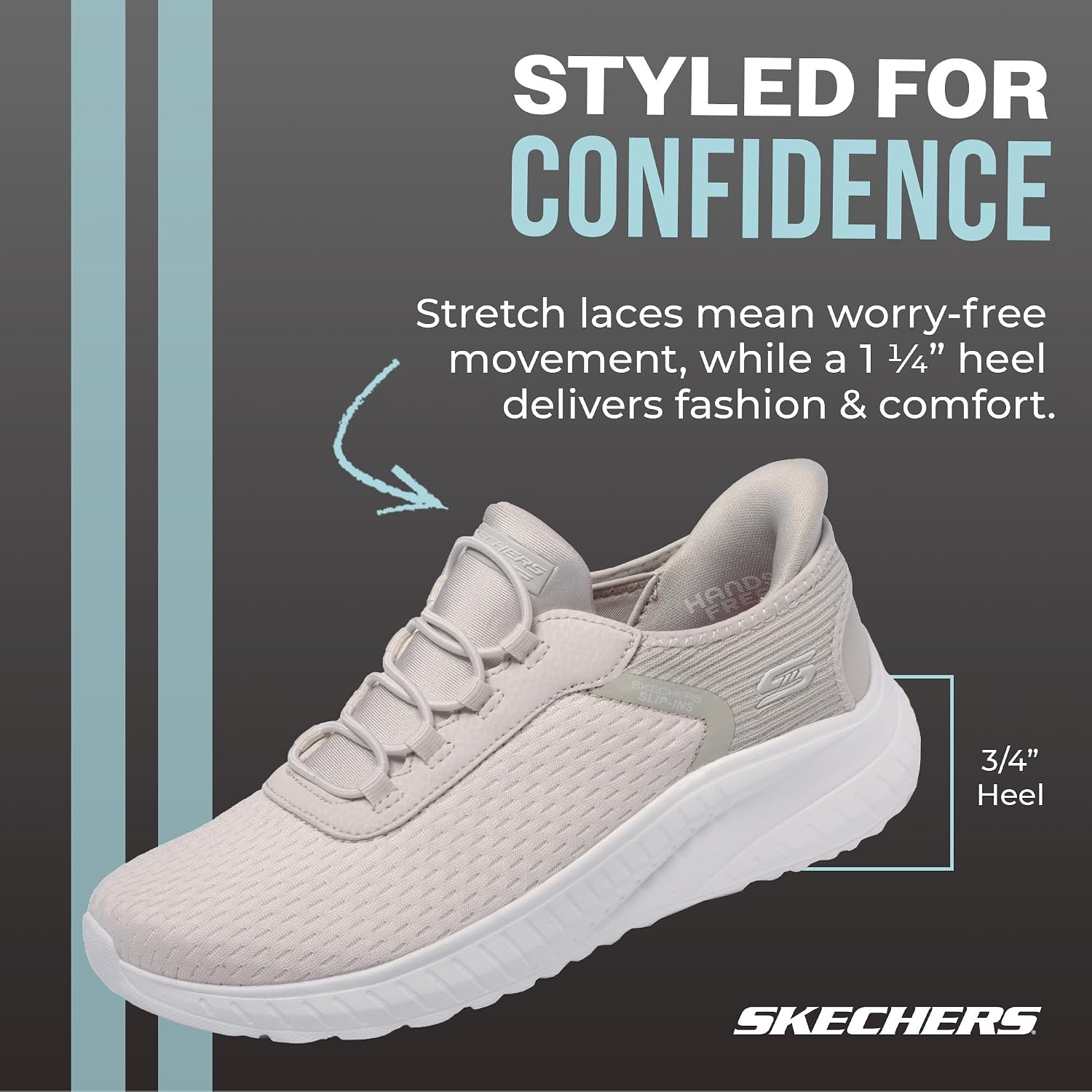 Detalle de Skechers Bobs Squad Chaos Hands Free Slip-On Shoes for Women