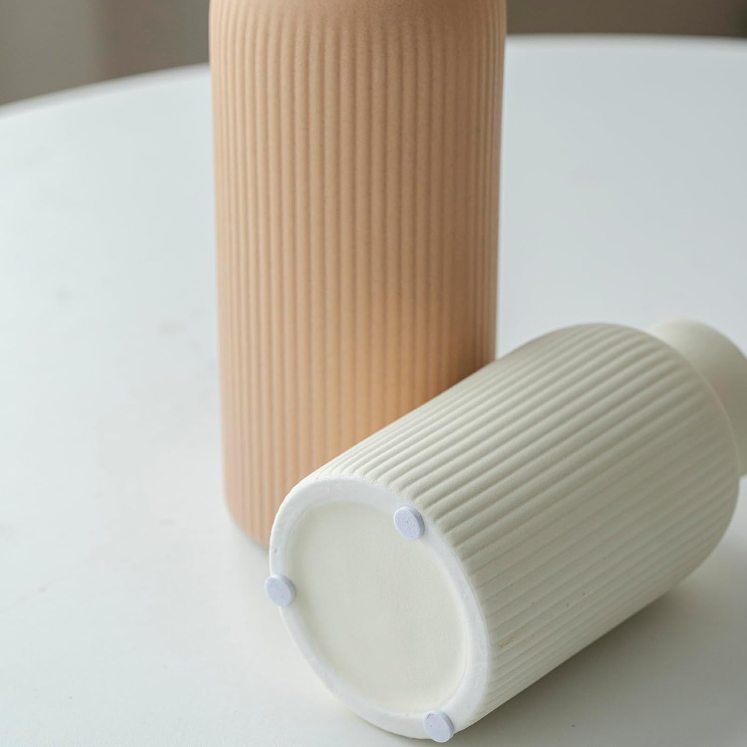 Thumbnail 4 de Keramik Vasen-Set (3-teilig) – kleine Blumenvasen, Orange/Gelb/Weiß, 15/20/25 cm