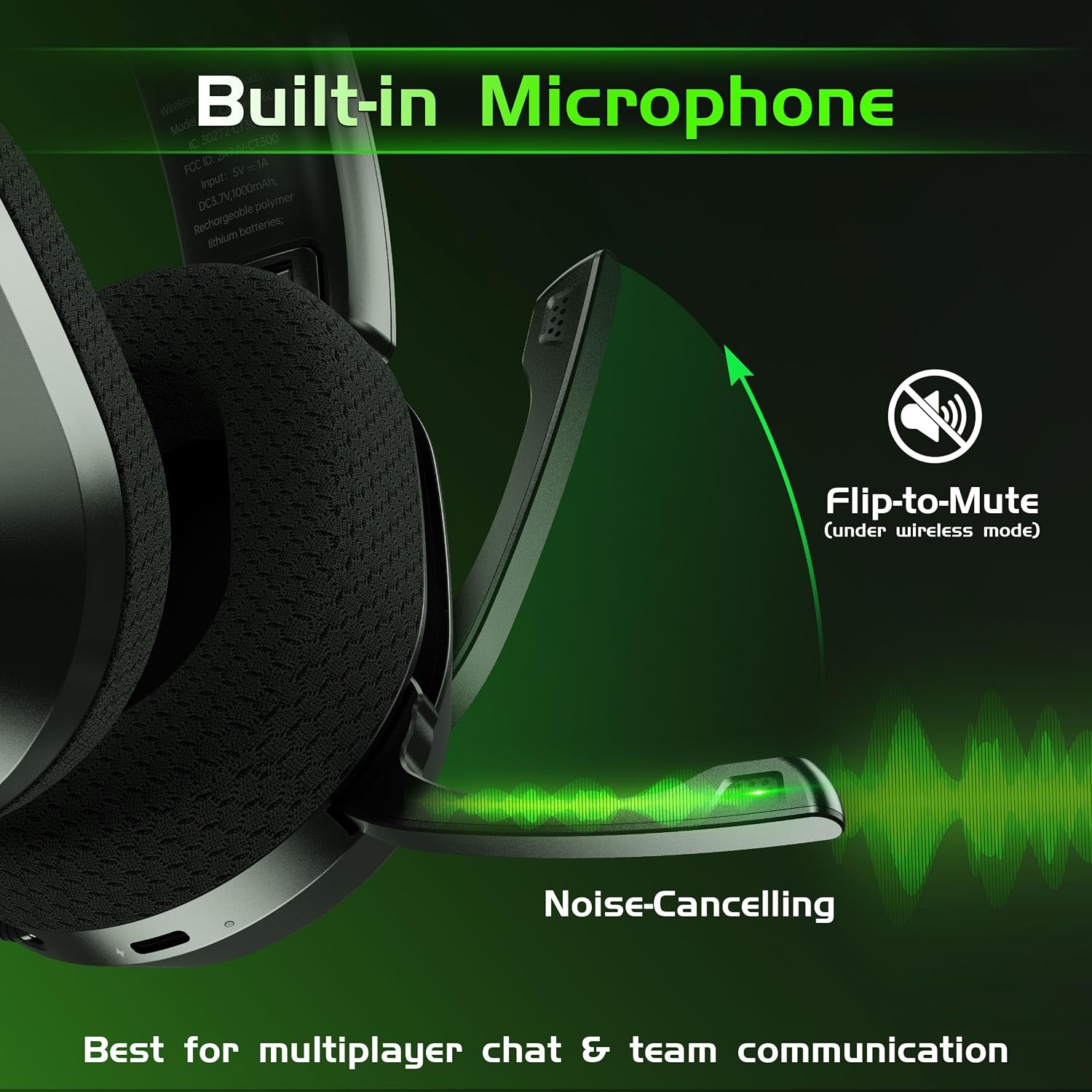 Thumbnail 3 de Gvyugke Wireless Gaming Headset: Versatile, Long-Battery Xbox/PC Headset with 2.4GHz dongle and Bluetooth 6.0