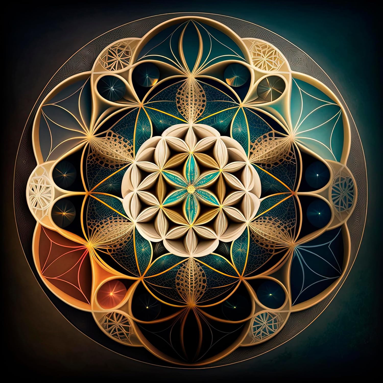 Thumbnail 2 de SIMBOLIKS Pendientes Semilla de la Vida: Geometría Sagrada para Yoga y Meditación