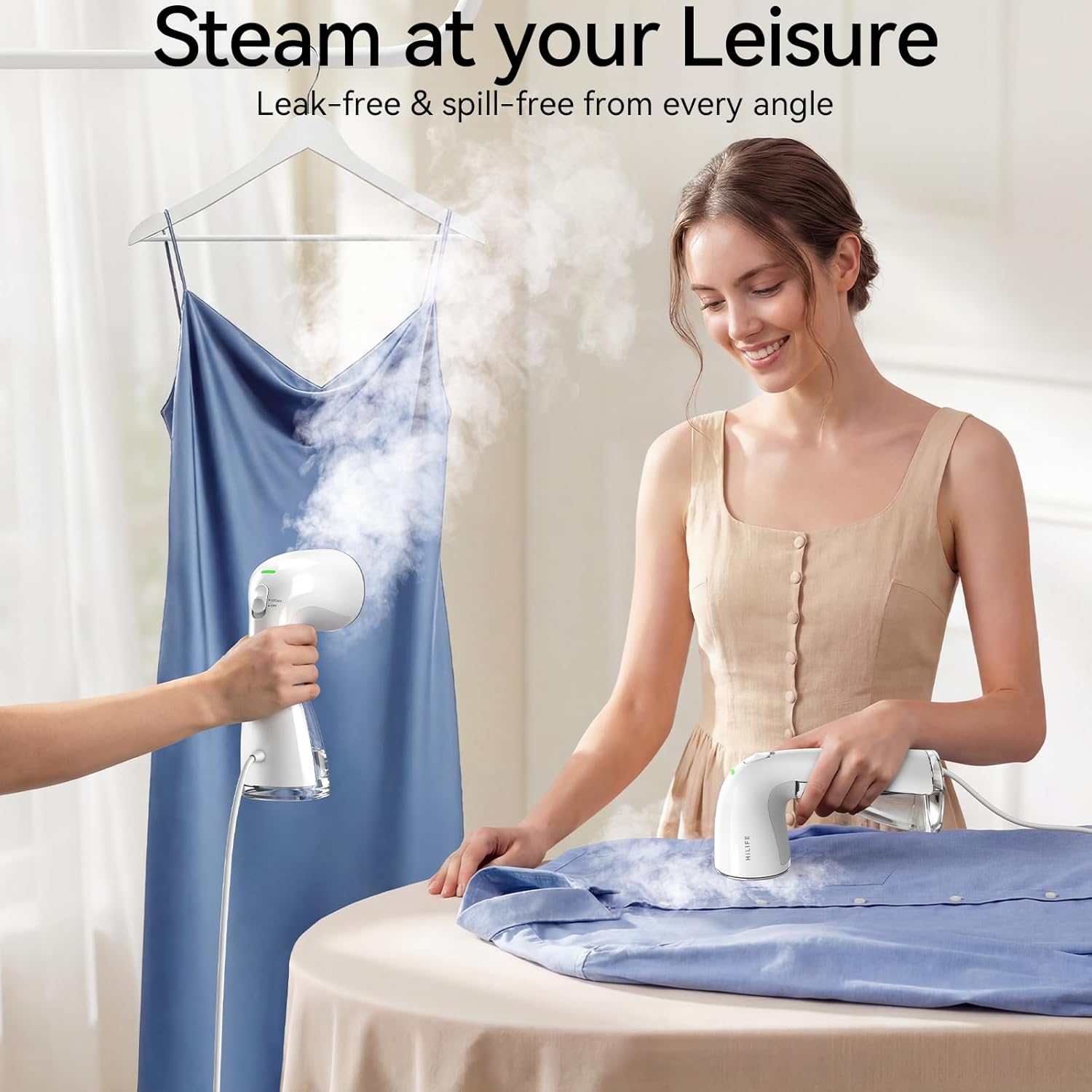 Thumbnail 6 de HiLIFE Upgraded 1100W Handheld Clothes Steamer (300ml, 120V) — Portable Wrinkle Remover for Travel