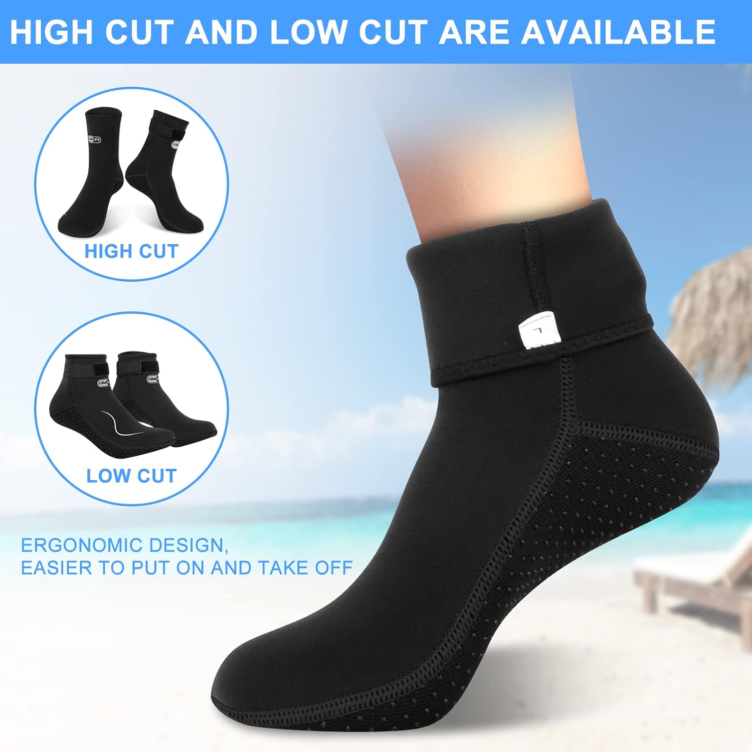 Detalle de Gimilife 3mm Neoprene Swimming Socks for Men and Women