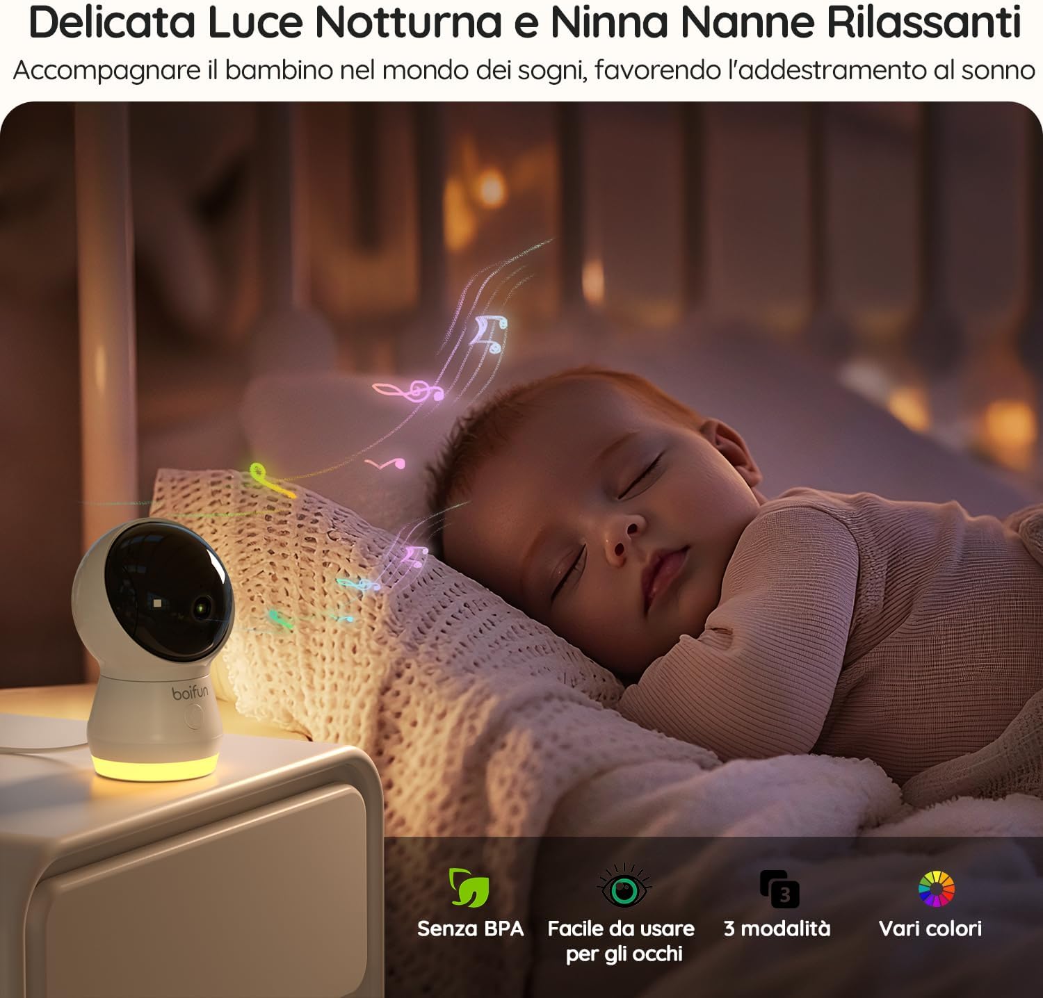 Thumbnail 4 de Boifun Baby Monitor 5.5”: video 4MP, zoom 4X, controllo remoto e AI per la sicurezza del bambino