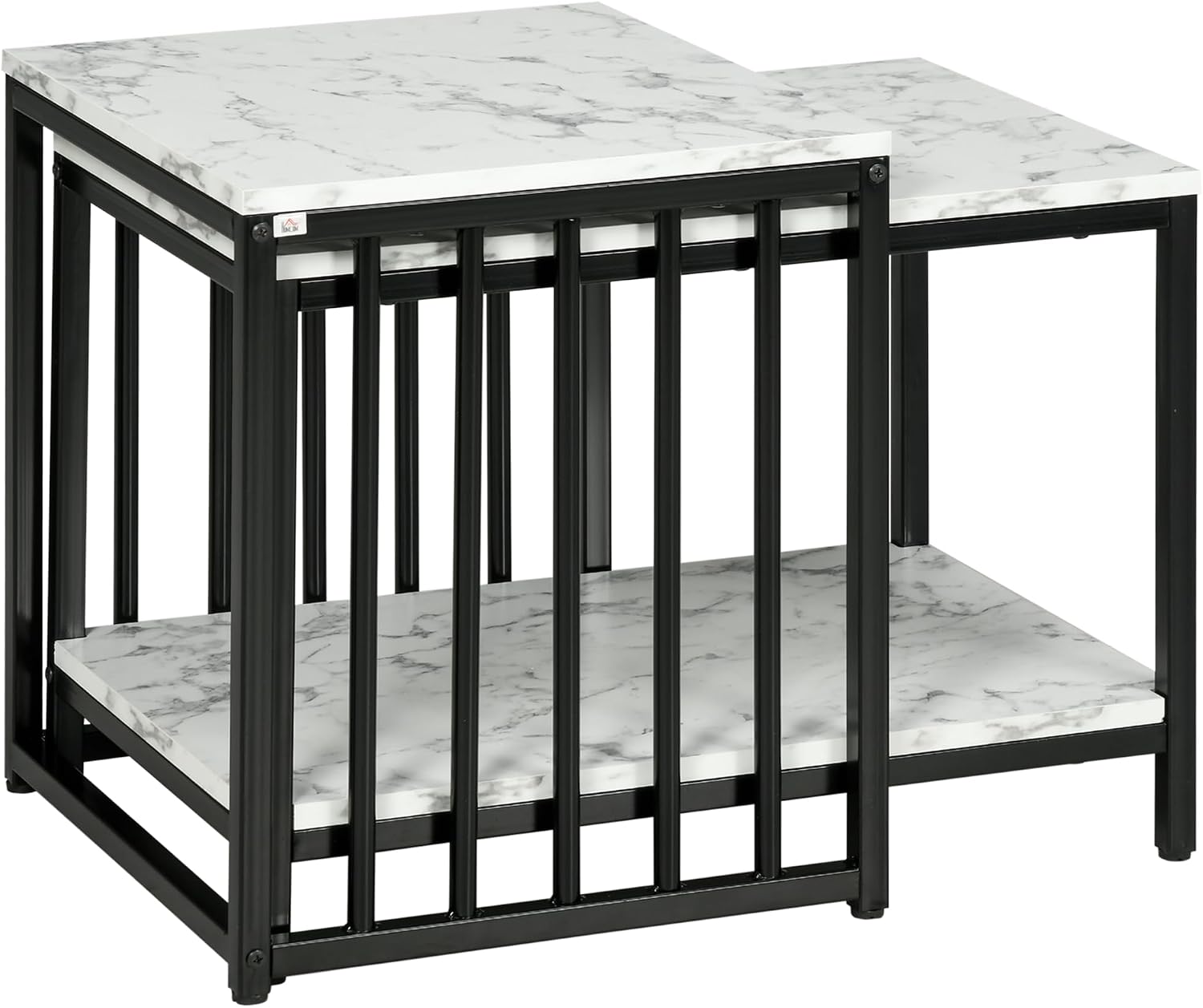 HOMCOM Lot de 2 tables gigognes 2 pièces