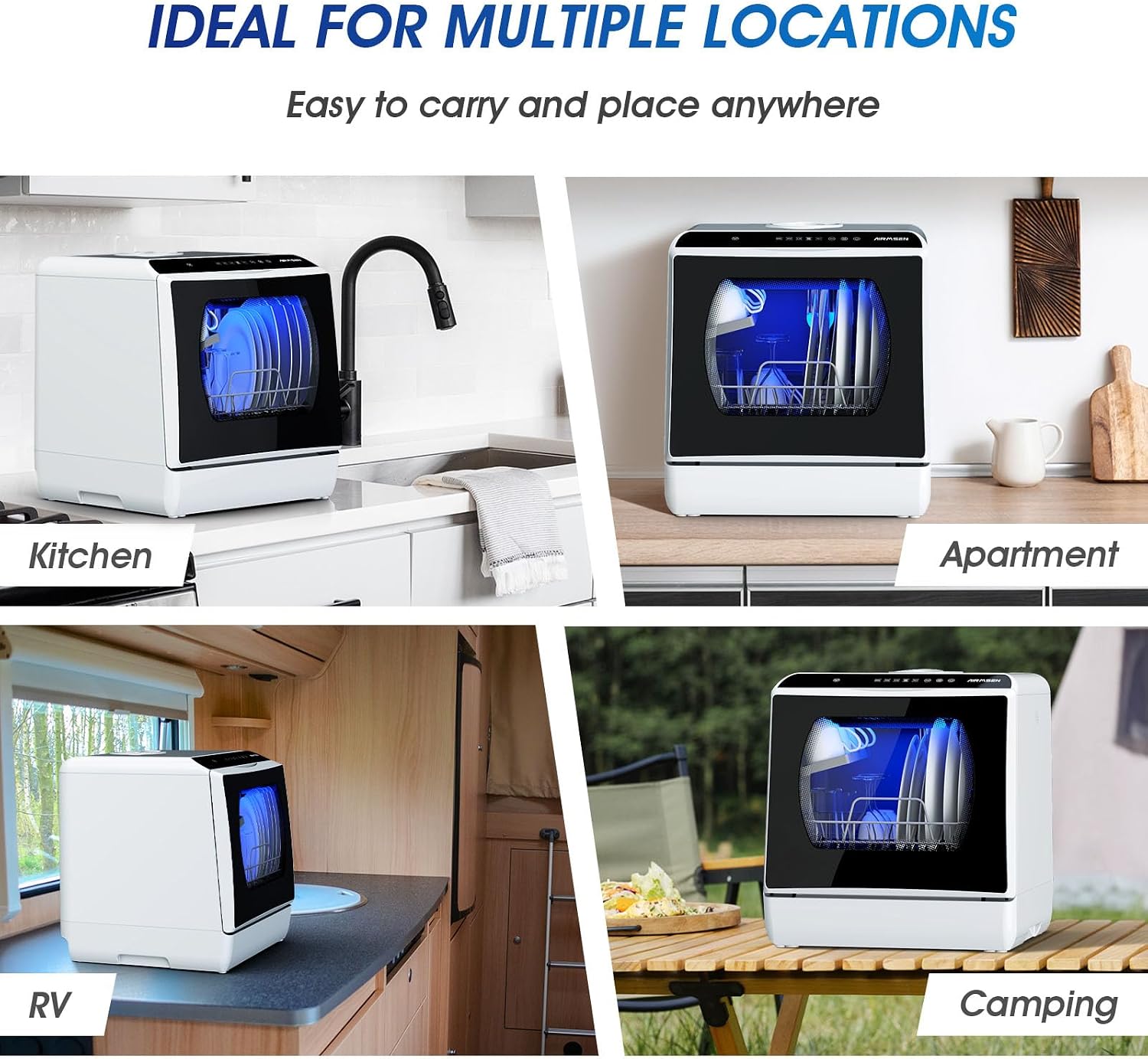 Thumbnail 5 de AIRMSEN Mini Table Top Dishwasher - Upgraded 6 Programs