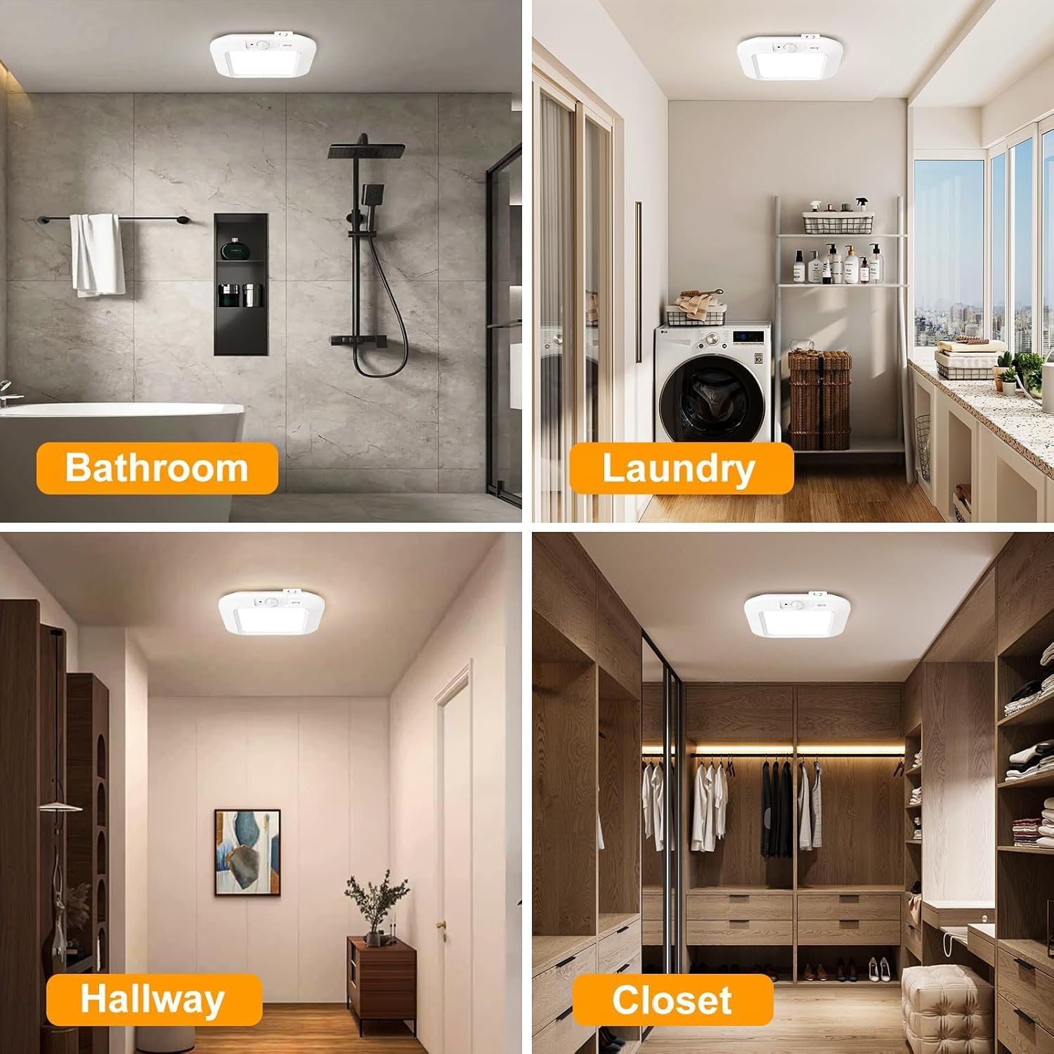 Detalle 2 de ANOTEK AN-025-DC-CA Motion Sensor Ceiling Light, 2-Pack, 180 Lumens