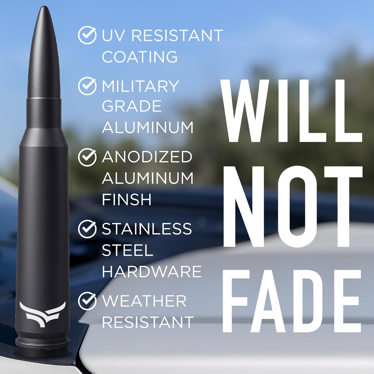 Detalle 2 de 50 Cal Badass Bullet Antenna 2014+