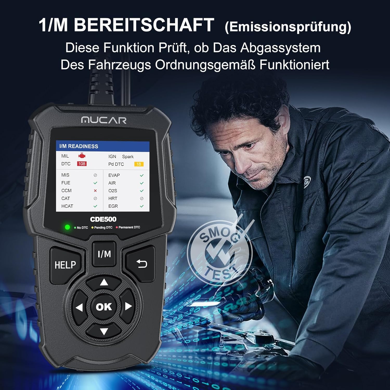 Thumbnail 4 de Mucar OBD2 Diagnosegerät CDE500 (OBDII/EOBD) – Diagnose mit großen LCD, Live-Daten & 10 Modi