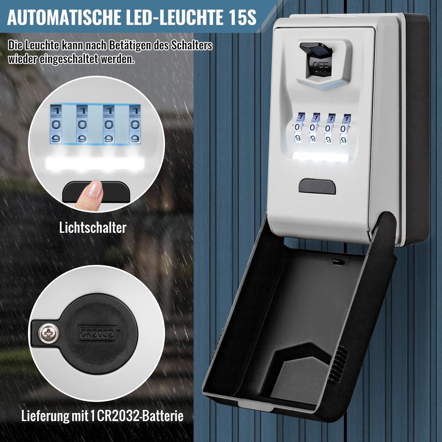Detalle de ENONEO Schlüsseltresor mit Zahlencode, 4-stellig