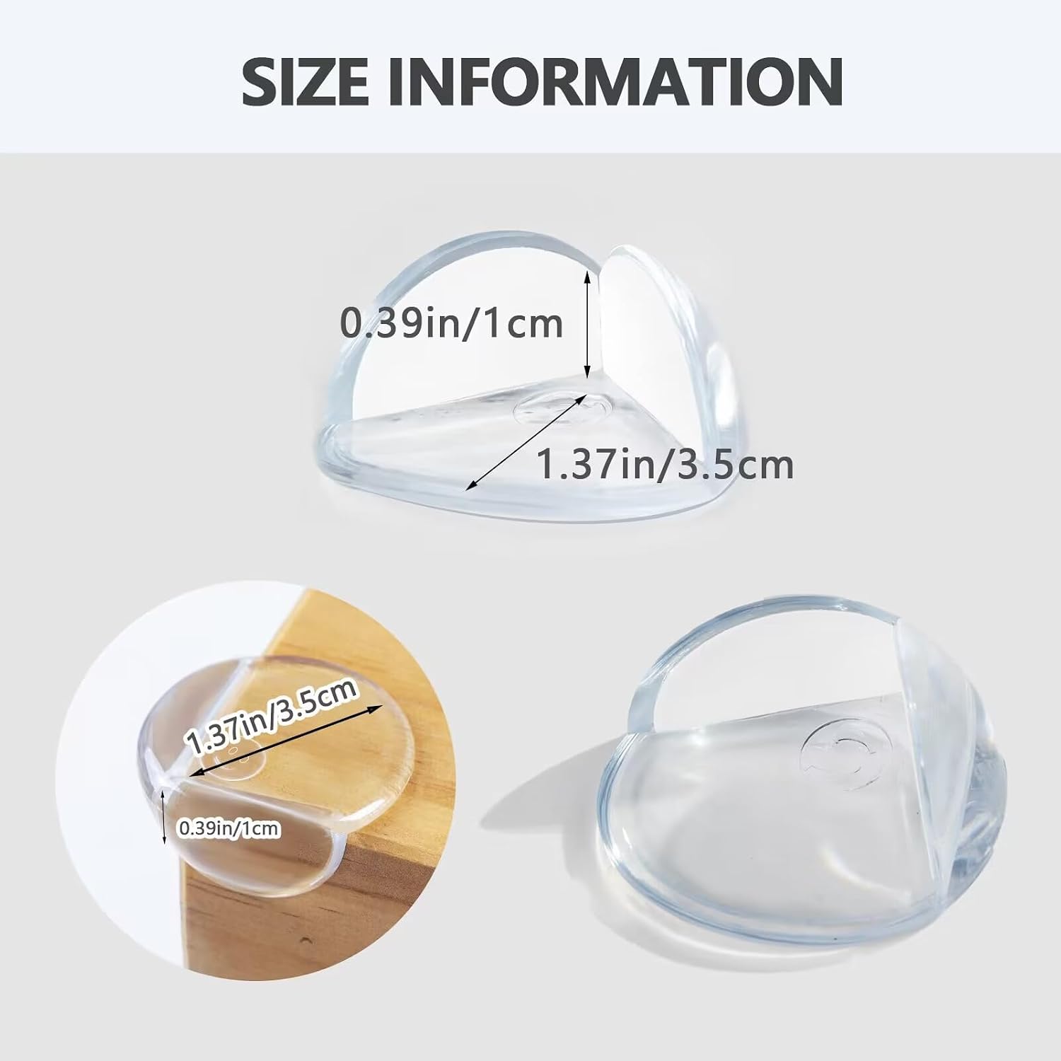 Detalle de AIXMEET Clear PVC Corner Protectors for Baby, 8-Pack Round Guards