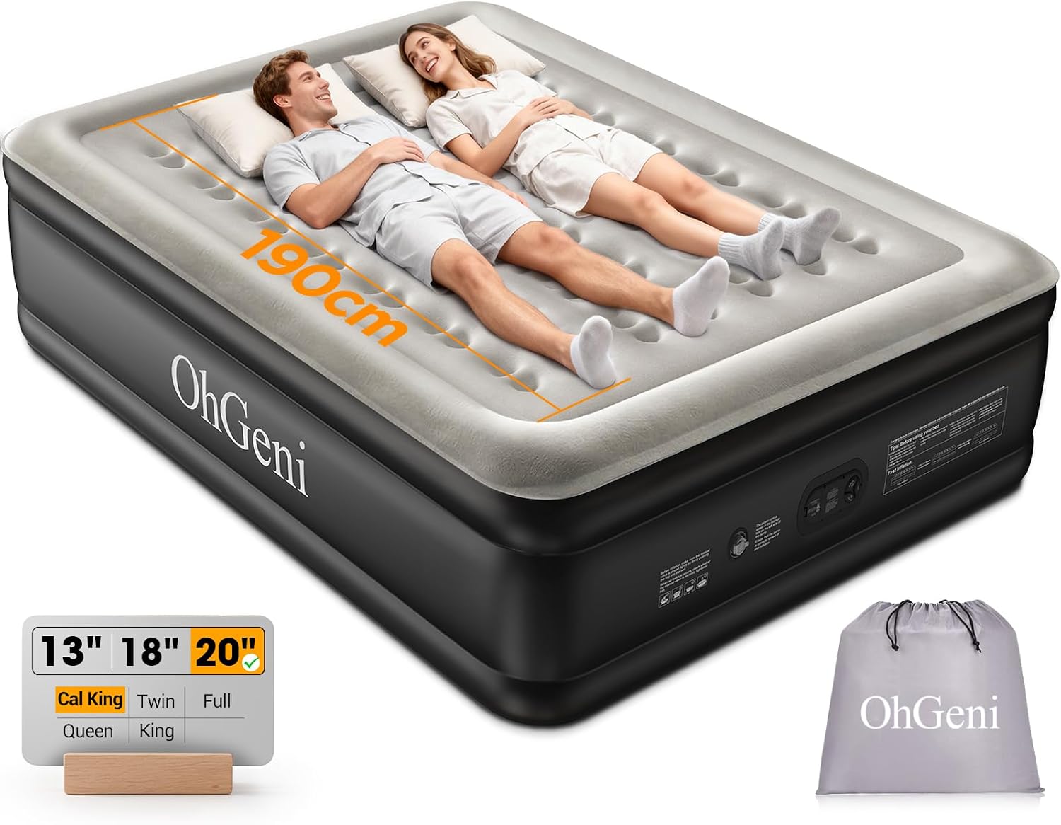 OhGeni 20" Cal King Air Mattress