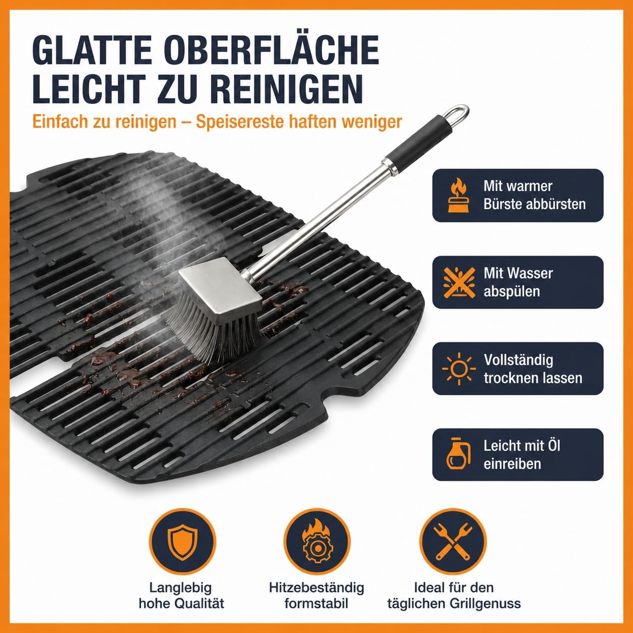 Thumbnail 4 de Uniflasy 7646 Grillrost Gusseisen 45,2 x 32 cm – 2er-Set, passgenau für Weber Q300/Q320/Q3000/Q3100/Q3200
