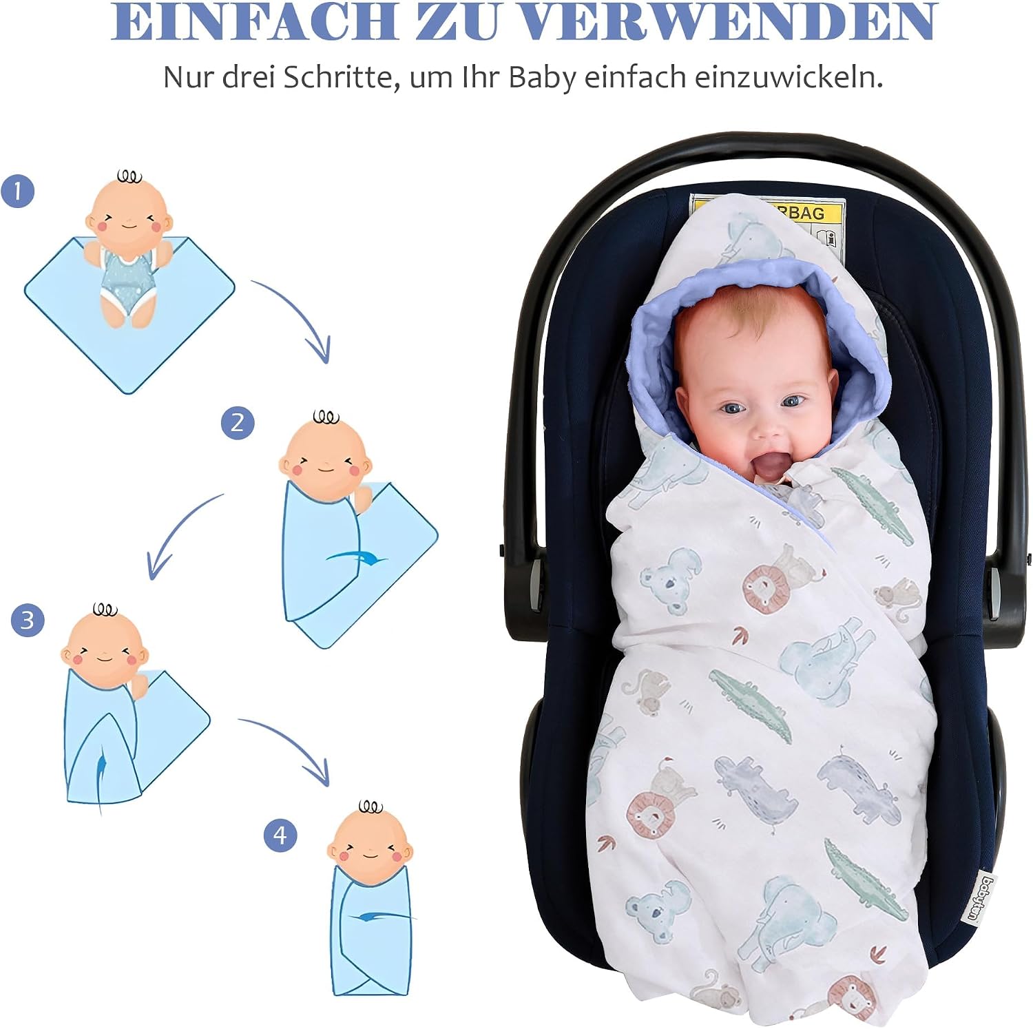 Thumbnail 5 de amo nenes Couverture enveloppante bébé 90x90