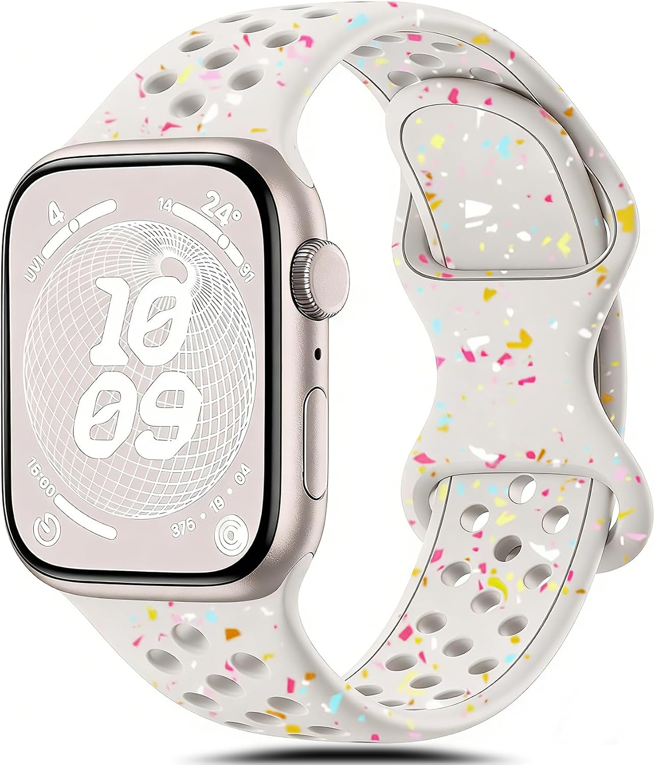 Detalle de Gulemfy Silicone Sports Band for Apple Watch, Breathable Perforated Design