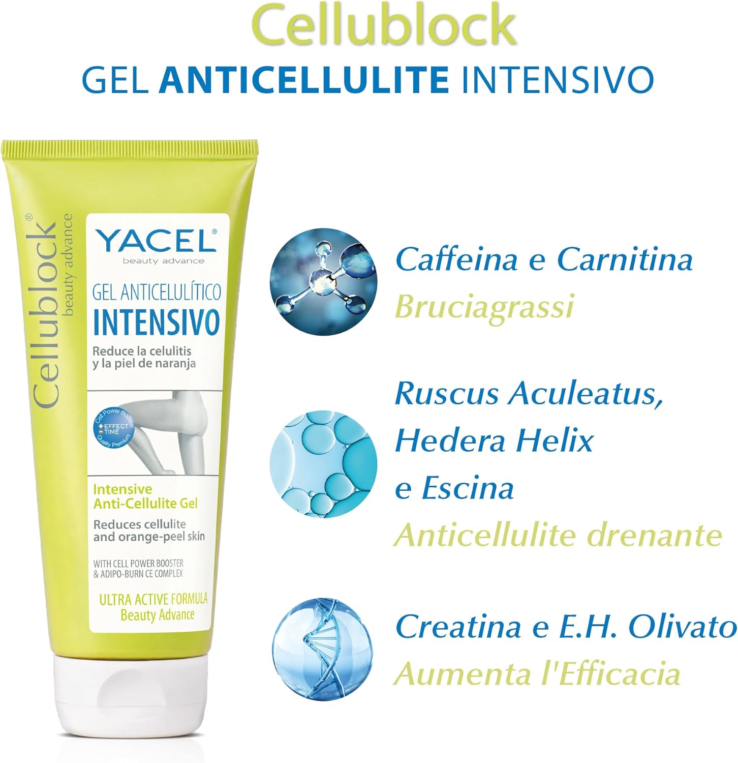 Thumbnail 2 de Yacel Cellublock - Crema anticellulite potente con effetto drenante, 200 ml