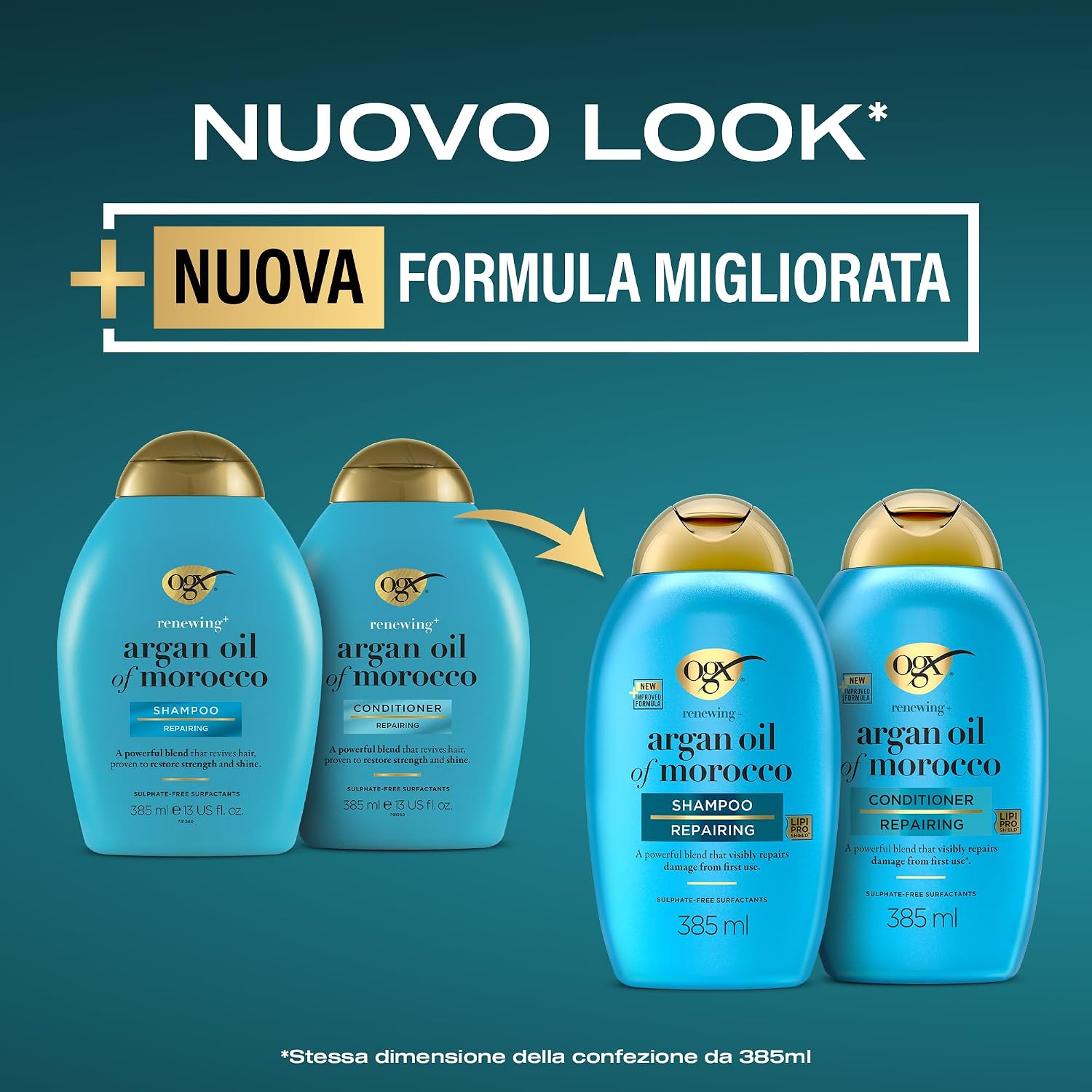 Detalle de OGX Set Renewing + Argan Oil 2x385 ml 💇♀