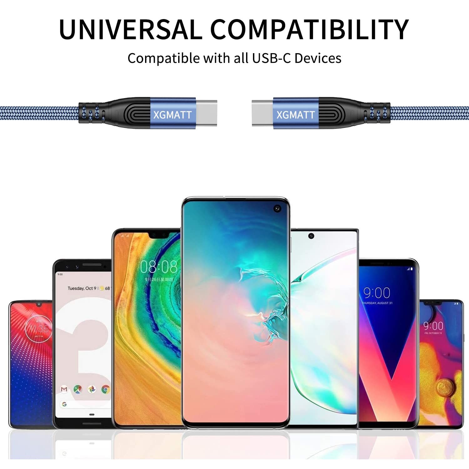 Thumbnail 6 de XGMATT USB-C auf USB-C Kabel 5 m, 60 W PD – langlebig, flexibel und kompatibel mit iPhone 15, MacBook, Galaxy S22/S21, Pad Pro 2020