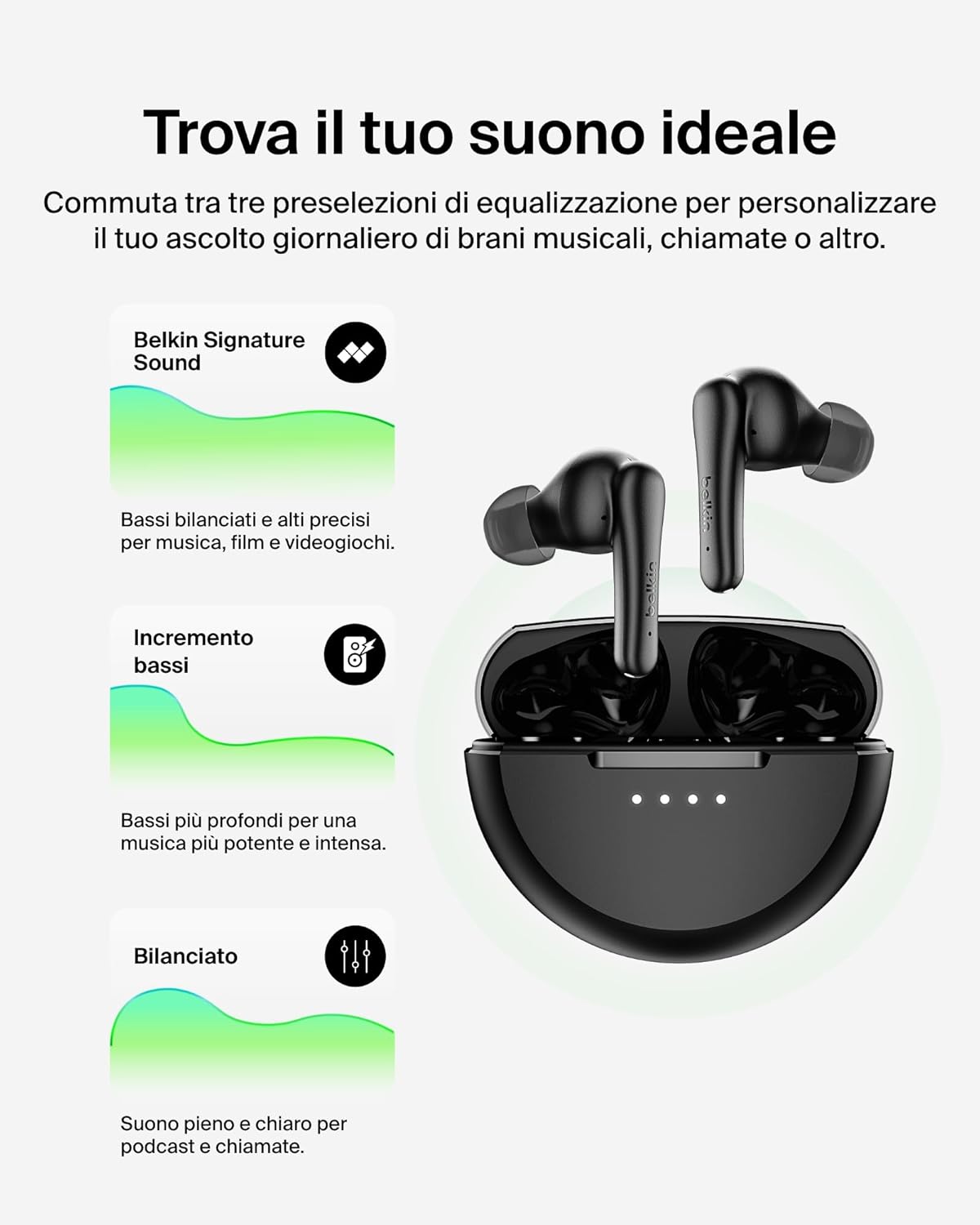 Thumbnail 6 de Belkin SoundForm Rhythm ANC Auricolari Bluetooth True Wireless con Cancellazione Attiva del Rumore